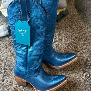 Lane Women's Blue Heeled Boots
